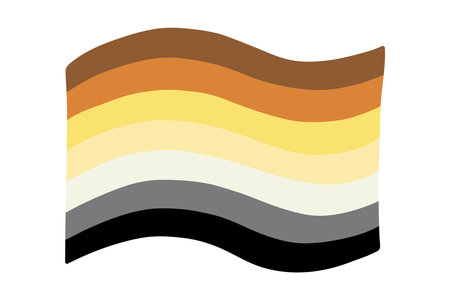 Colorful Bear pride flag Happy pride day LGBTQ community Pride Month Vector hand drawn doodle for posters, stickers, logo, cardsのイラスト素材