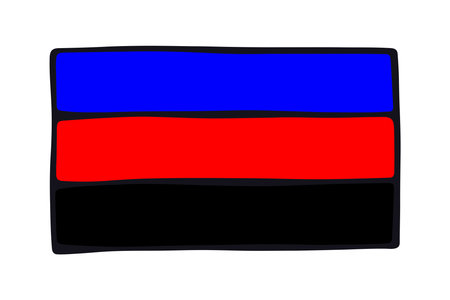 Colorful Polyamory pride flag Happy pride day LGBTQ community Pride Month Vector hand drawn doodle for posters, stickers, logo, cardsのイラスト素材