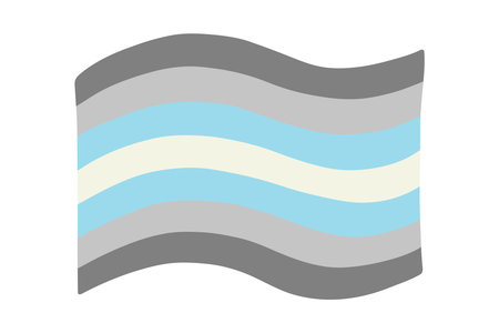 Colorful Demiboy pride flag Happy pride day LGBTQ community Pride Month Vector hand drawn doodle for posters, stickers, logo, cardsのイラスト素材