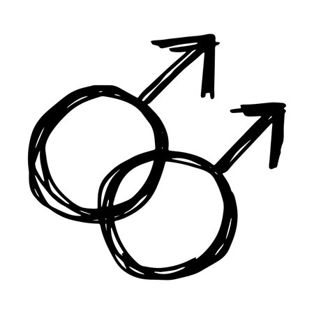 Hand drawn homosexual gender identity icon Symbol used to represent sex and genderのイラスト素材