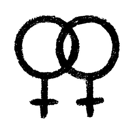 Hand drawn lesbian gender identity icon Symbol used to represent sex and genderのイラスト素材