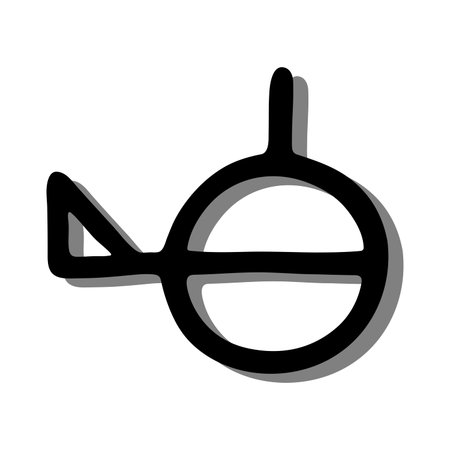 Hand drawn demigender gender identity icon Symbol used to represent sex and genderのイラスト素材