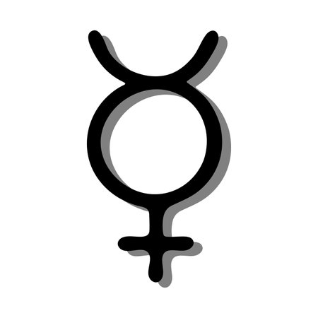Hand drawn hermaphroditus gender identity icon Symbol used to represent sex and genderのイラスト素材