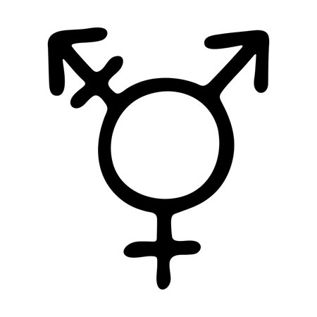 Hand drawn transgender gender identity icon Symbol used to represent sex and genderのイラスト素材