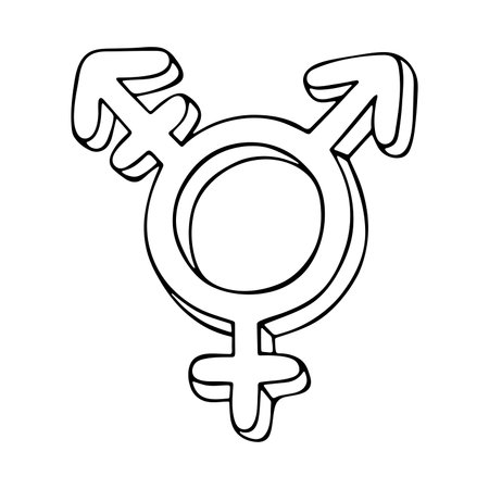 Hand drawn transgender gender identity icon Symbol used to represent sex and genderのイラスト素材