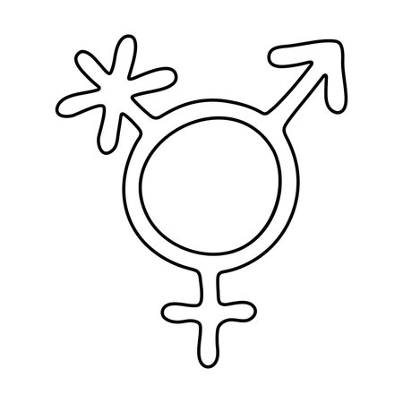 Hand drawn transgender gender identity icon Symbol used to represent sex and genderのイラスト素材
