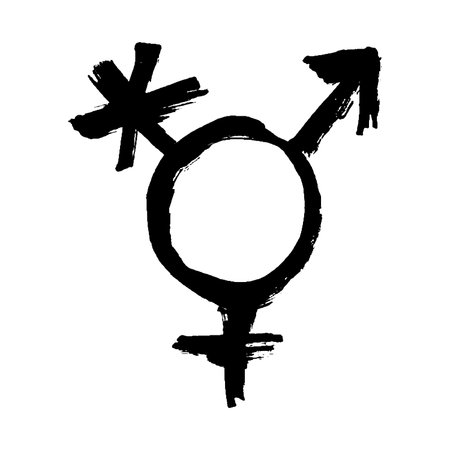 Hand drawn transgender gender identity icon Symbol used to represent sex and genderのイラスト素材