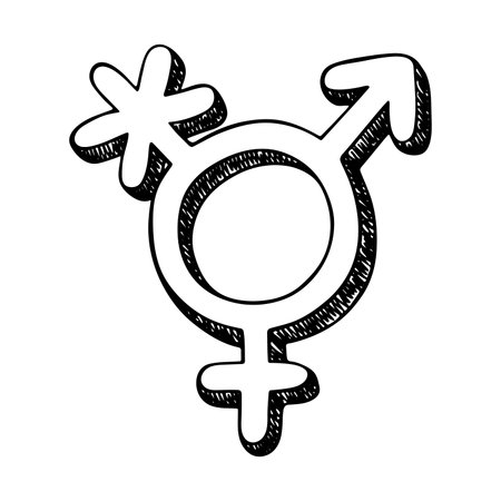Hand drawn transgender gender identity icon Symbol used to represent sex and genderのイラスト素材