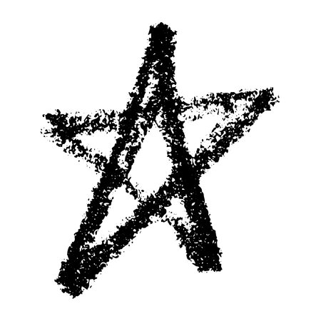 Simple hand drawn star illustration Cute scribble doodle clipart Single element for print, web, design, decorのイラスト素材