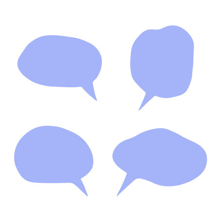 Set of hand drawn speech bubble Blank empty message box Textbox frame for banners, price tags,...