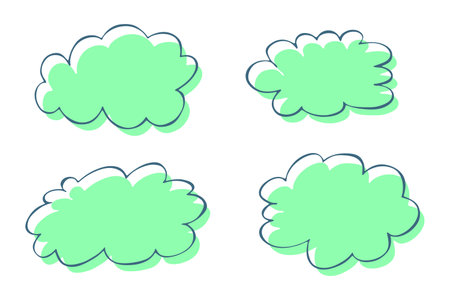 Set of hand drawn speech bubble Blank empty message box Textbox frame for banners, price tags, stickers, designのイラスト素材