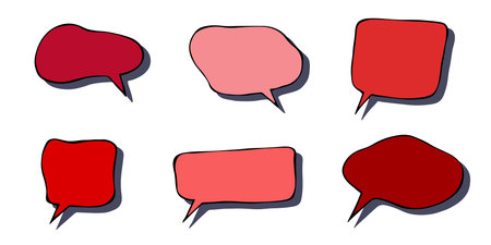 Set of hand drawn speech bubble Blank empty message box Textbox frame for banners, price tags, stickers, designのイラスト素材