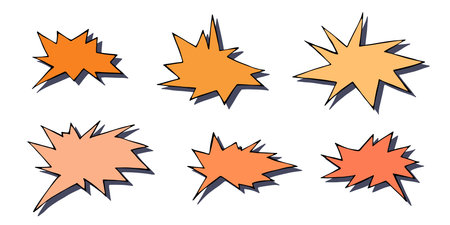 Set of hand drawn speech bubble Blank empty message box Textbox frame for banners, price tags, stickers, designのイラスト素材