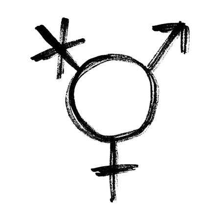 Hand drawn transgender gender identity sign Symbol used to represent sex and genderのイラスト素材
