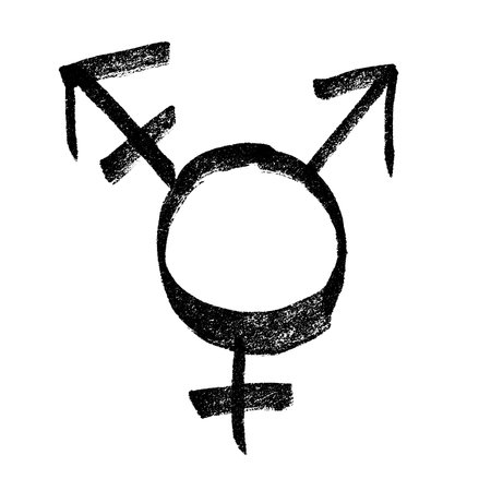 Hand drawn transgender gender identity sign Symbol used to represent sex and genderのイラスト素材