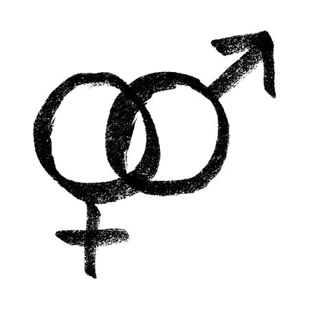 Hand drawn heterosexual gender identity sign Symbol used to represent sex and genderのイラスト素材
