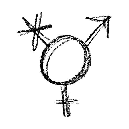 Hand drawn transgender gender identity sign Symbol used to represent sex and genderのイラスト素材