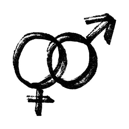 Hand drawn heterosexual gender identity sign Symbol used to represent sex and genderのイラスト素材