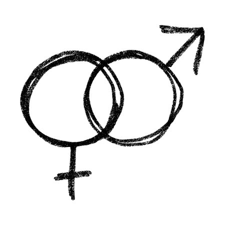 Hand drawn heterosexual gender identity sign Symbol used to represent sex and genderのイラスト素材
