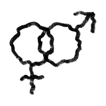 Hand drawn heterosexual gender identity sign Symbol used to represent sex and genderのイラスト素材
