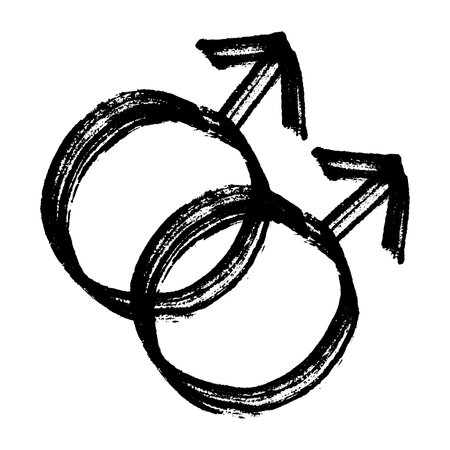 Hand drawn homosexual identity sign Symbol used to represent sex and genderのイラスト素材
