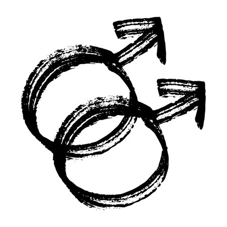 Hand drawn homosexual identity sign Symbol used to represent sex and genderのイラスト素材