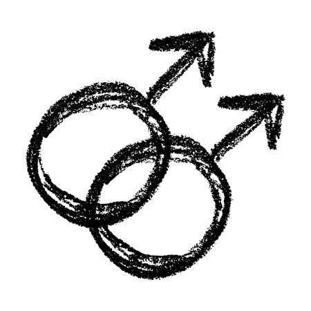 Hand drawn homosexual identity sign Symbol used to represent sex and genderのイラスト素材