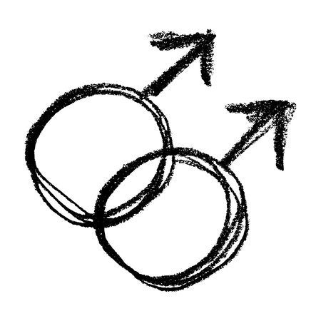 Hand drawn homosexual identity sign Symbol used to represent sex and genderのイラスト素材