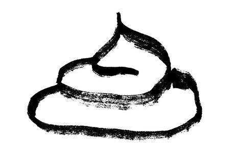 Hand drawn pet poop doodle Pile of feces Turd Manure Dung Shit Toilet Crap heap Pile of dog, cat or human poo in sketch style Animals and human excrements Single element for web, design, decorのイラスト素材