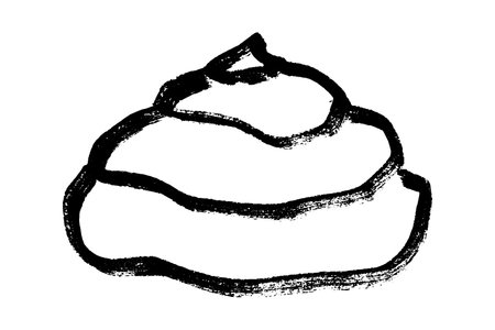 Hand drawn pet poop doodle Pile of feces Turd Manure Dung Shit Toilet Crap heap Pile of dog, cat or...