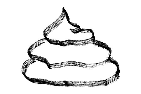 Hand drawn pet poop doodle Pile of feces Turd Manure Dung Shit Toilet Crap heap Pile of dog, cat or...
