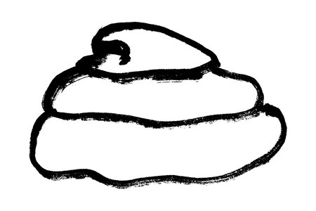 Hand drawn pet poop doodle Pile of feces Turd Manure Dung Shit Toilet Crap heap Pile of dog, cat or...