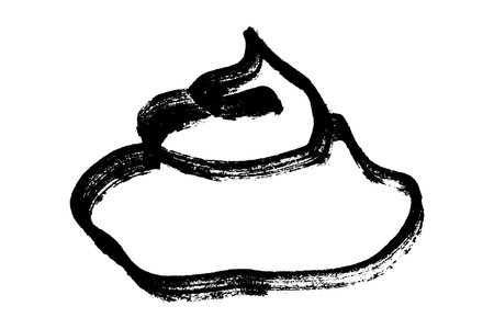Hand drawn pet poop doodle Pile of feces Turd Manure Dung Shit Toilet Crap heap Pile of dog, cat or...