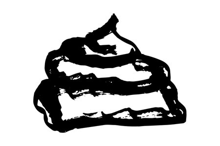Hand drawn pet poop doodle Pile of feces Turd Manure Dung Shit Toilet Crap heap Pile of dog, cat or...
