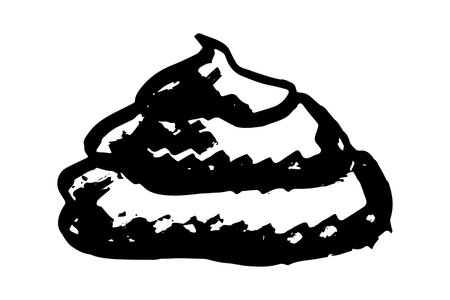 Hand drawn pet poop doodle Pile of feces Turd Manure Dung Shit Toilet Crap heap Pile of dog, cat or human poo in sketch style Animals and human excrements Single element for web, design, decorのイラスト素材