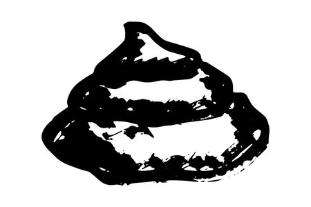 Hand drawn pet poop doodle Pile of feces Turd Manure Dung Shit Toilet Crap heap Pile of dog, cat or...
