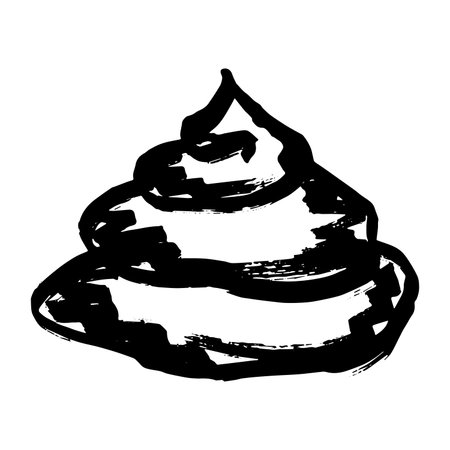 Hand drawn pet poop doodle Pile of feces Turd Manure Dung Shit Toilet Crap heap Pile of dog, cat or human poo in sketch style Animals and human excrements Single element for web, design, decorのイラスト素材