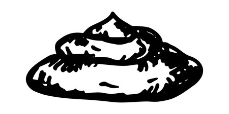 Hand drawn pet poop doodle Pile of feces Turd Manure Dung Shit Toilet Crap heap Pile of dog, cat or...