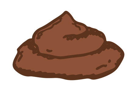 Hand drawn pet poop doodle Pile of feces Turd Manure Dung Shit Toilet Crap heap Pile of dog, cat or...