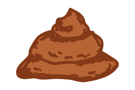 Hand drawn pet poop doodle Pile of feces Turd Manure Dung Shit Toilet Crap heap Pile of dog, cat or...