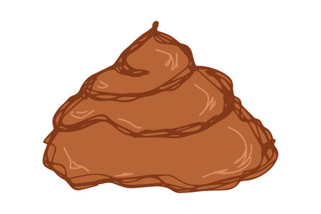 Hand drawn pet poop doodle Pile of feces Turd Manure Dung Shit Toilet Crap heap Pile of dog, cat or human poo in sketch style Animals and human excrements Single element for web, design, decorのイラスト素材