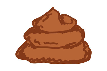 Hand drawn pet poop doodle Pile of feces Turd Manure Dung Shit Toilet Crap heap Pile of dog, cat or human poo in sketch style Animals and human excrements Single element for web, design, decorのイラスト素材