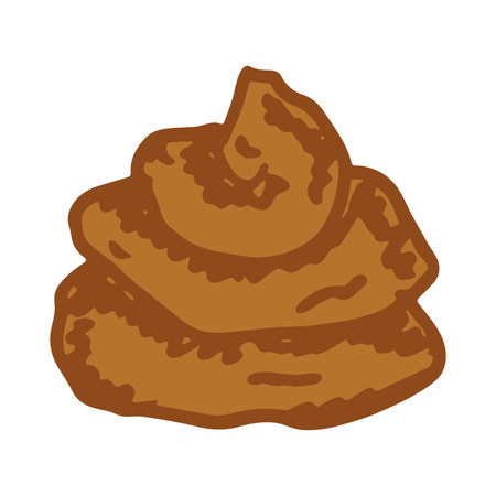 Hand drawn pet poop doodle Pile of feces Turd Manure Dung Shit Toilet Crap heap Pile of dog, cat or...