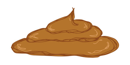 Hand drawn pet poop doodle Pile of feces Turd Manure Dung Shit Toilet Crap heap Pile of dog, cat or...