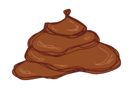 Hand drawn pet poop doodle Pile of feces Turd Manure Dung Shit Toilet Crap heap Pile of dog, cat or...