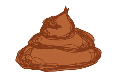 Hand drawn pet poop doodle Pile of feces Turd Manure Dung Shit Toilet Crap heap Pile of dog, cat or...