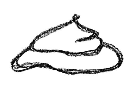 Hand drawn pet poop doodle Pile of feces Turd Manure Dung Shit Toilet Crap heap Pile of dog, cat or...