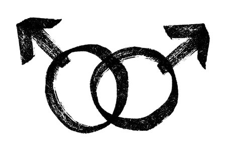 Hand drawn homosexual identity sign Symbol used to represent sex and genderのイラスト素材