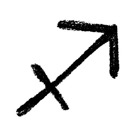 Hand drawn sagittarius zodiac sign Esoteric symbol doodle Astrology clipart Element for designのイラスト素材
