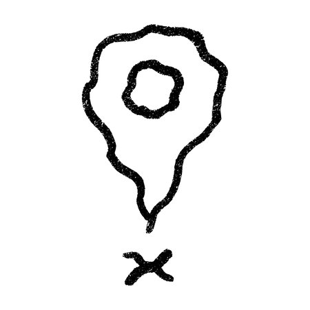 Hand drawn map pin Map marker pointer sign GPS and mapping tools Location pin symbol Pinpoint...